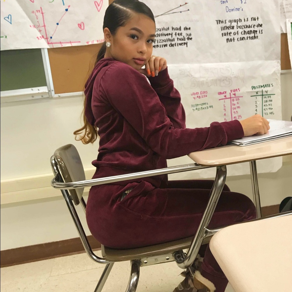 Burgundy Velour sweatsuit
